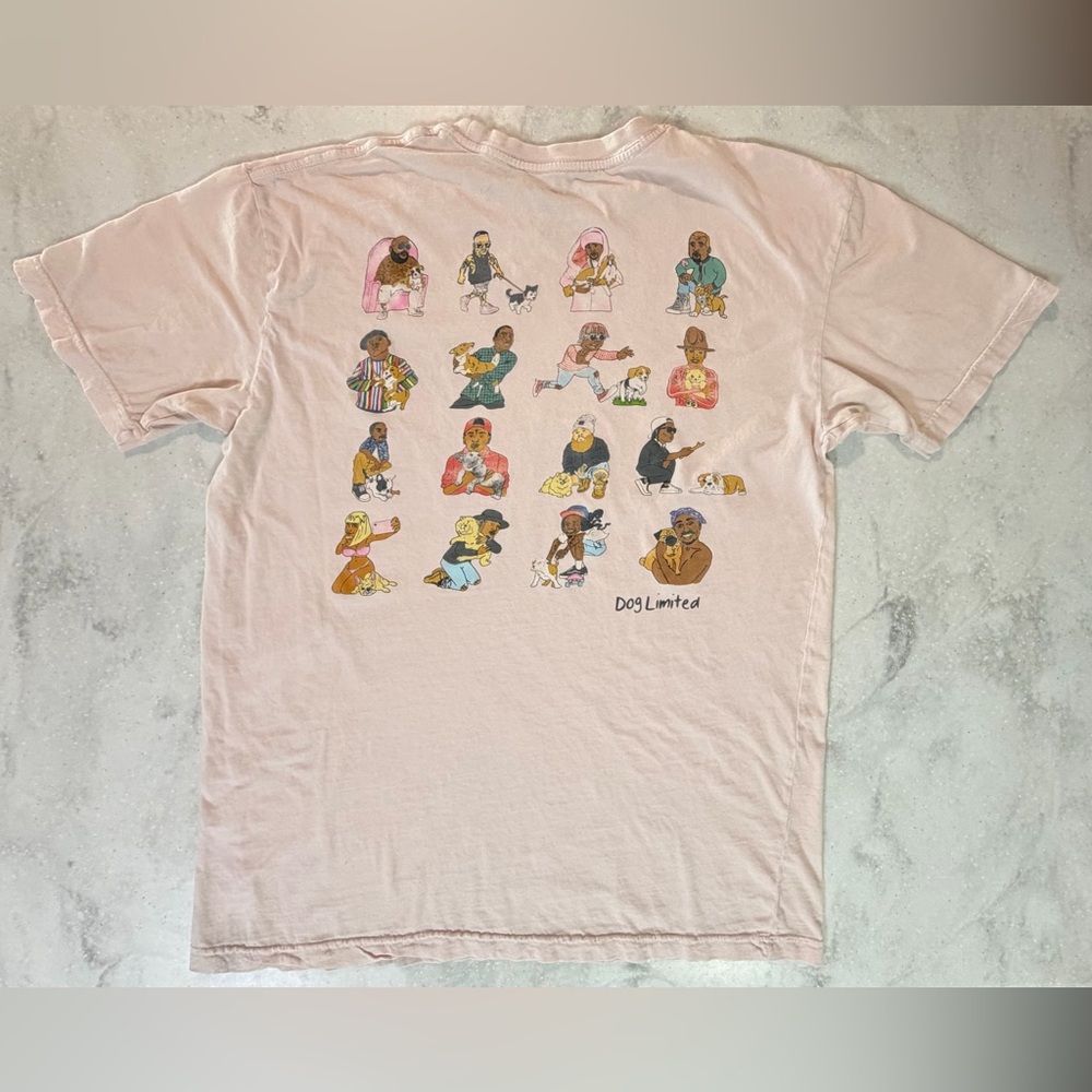 Dog Limited "Rappers With Puppies" Light Pink Graphic T-Shirt Size XL